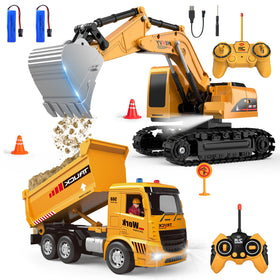 MQDMINI RC excavator close-up showing realistic digging action for imaginative play