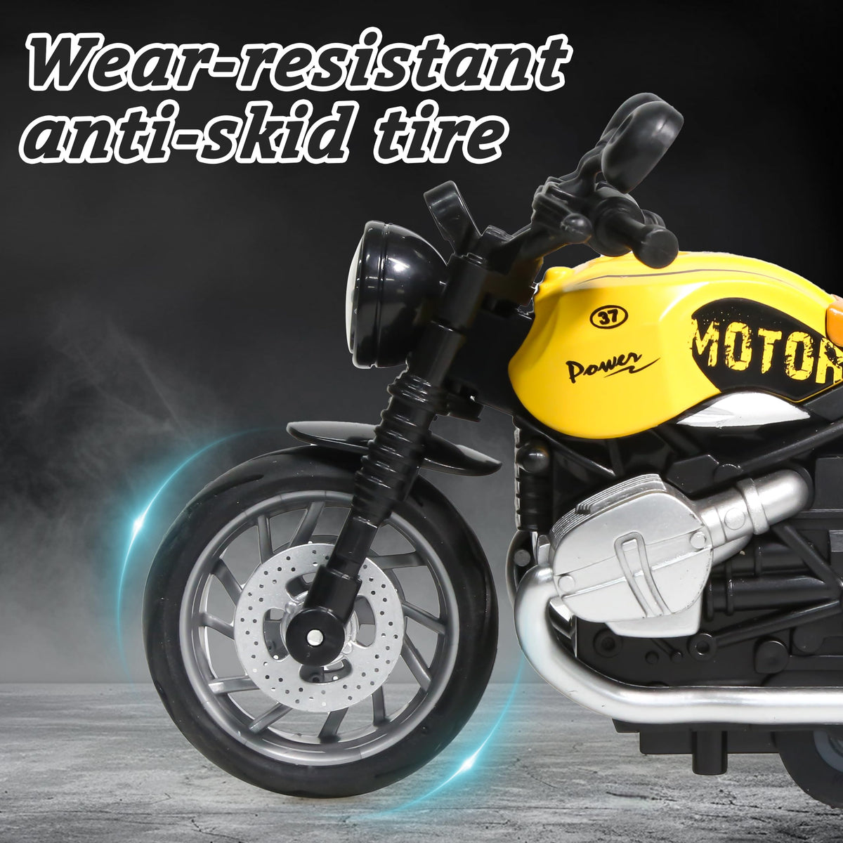 MQDMINI motorcycle toy with bright headlights and authentic sounds to spark imagination