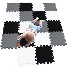 MQIAOHAM puzzle play mat interlocks for quick setup and roomy play area.