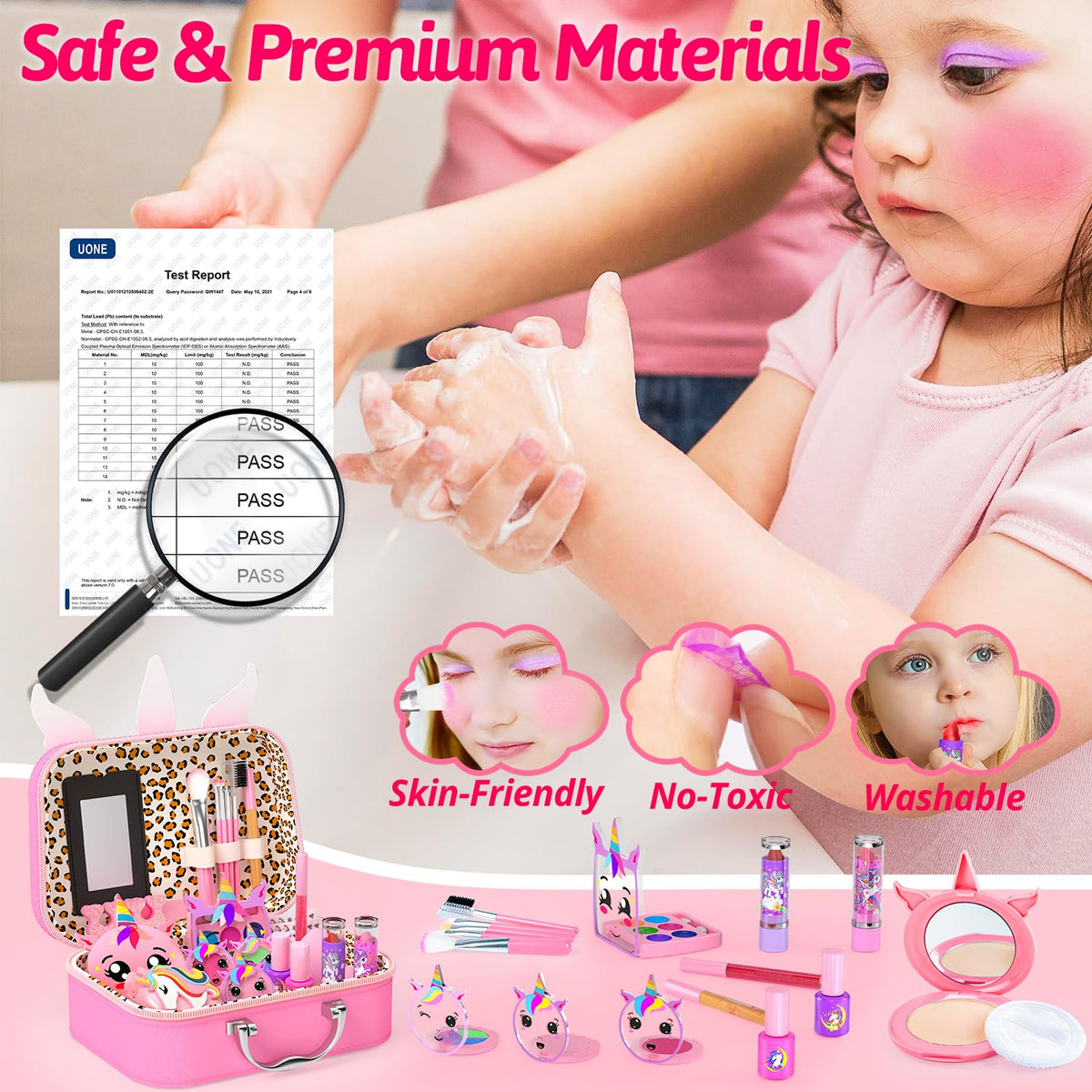 Mqsiuve makeup brushes and tools enable precise, kid-friendly application.