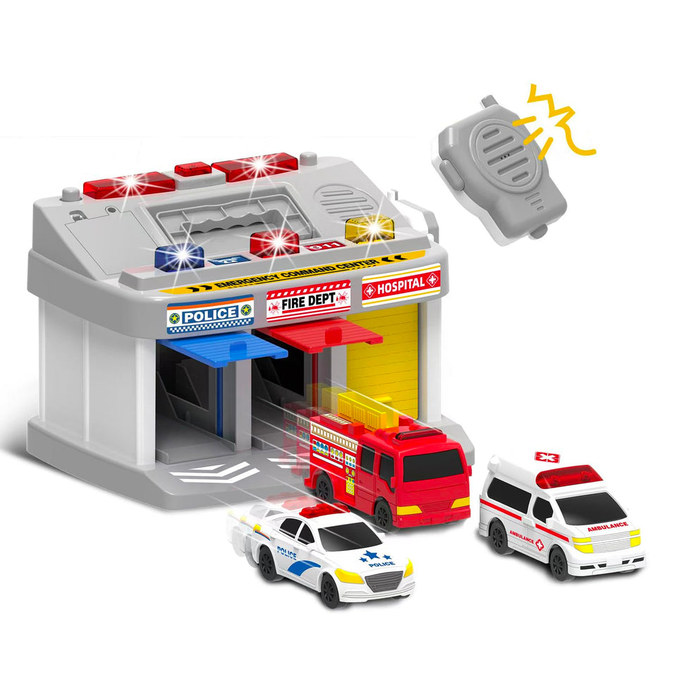 MQSTARSRISE Rescue Station front view encourages imaginative play and rescue stories