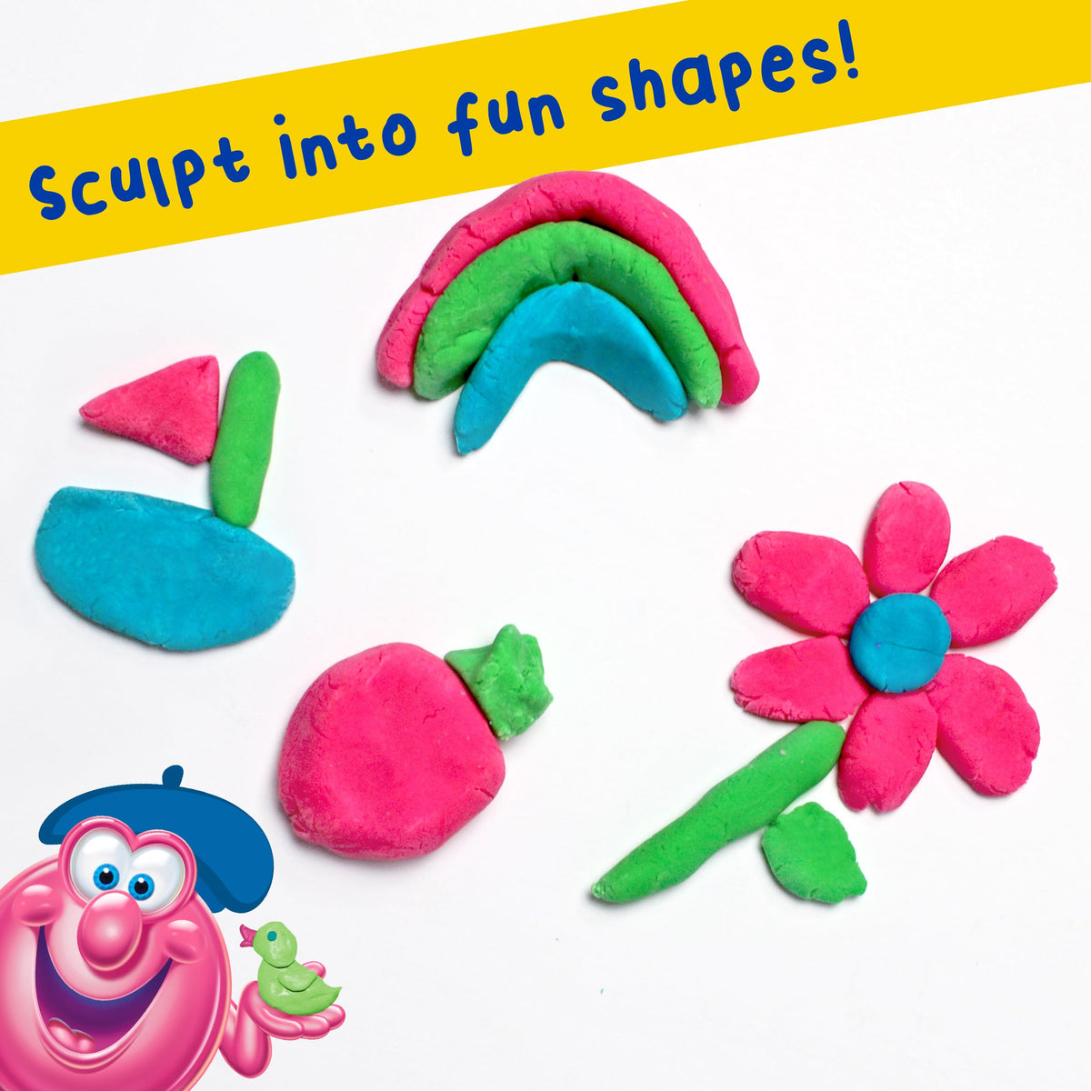 Mr. Bubble Soapy Bath Dough packaging emphasizes six-pack value and scents.