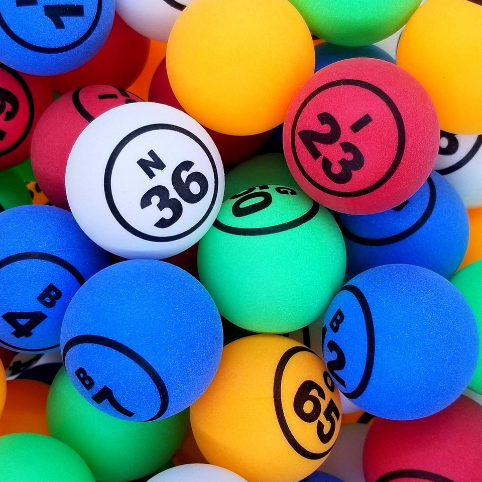 MR CHIPS blue 1.5 inch bingo ball with crisp numbers for easy reads