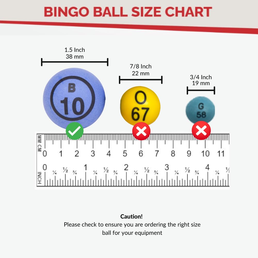 MR CHIPS white 1.5 inch bingo ball with bold black numbers