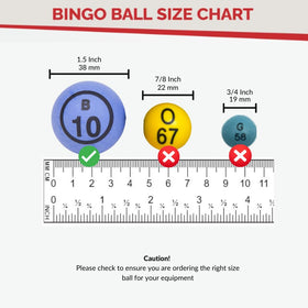 MR CHIPS white 1.5 inch bingo ball with bold black numbers