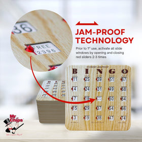 MR CHIPS durable bingo card windows stay in place during play