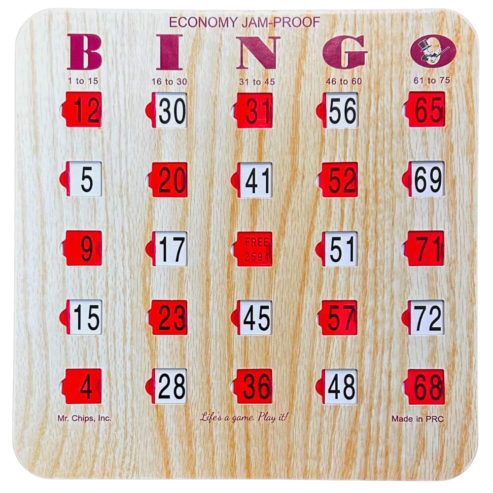 MR CHIPS jam-proof sliding bingo card in action for smooth play