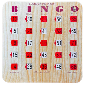 MR CHIPS jam-proof sliding bingo card in action for smooth play