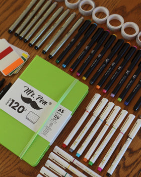 Mr. Pen felt-tip pens add vibrant color to pages and doodles