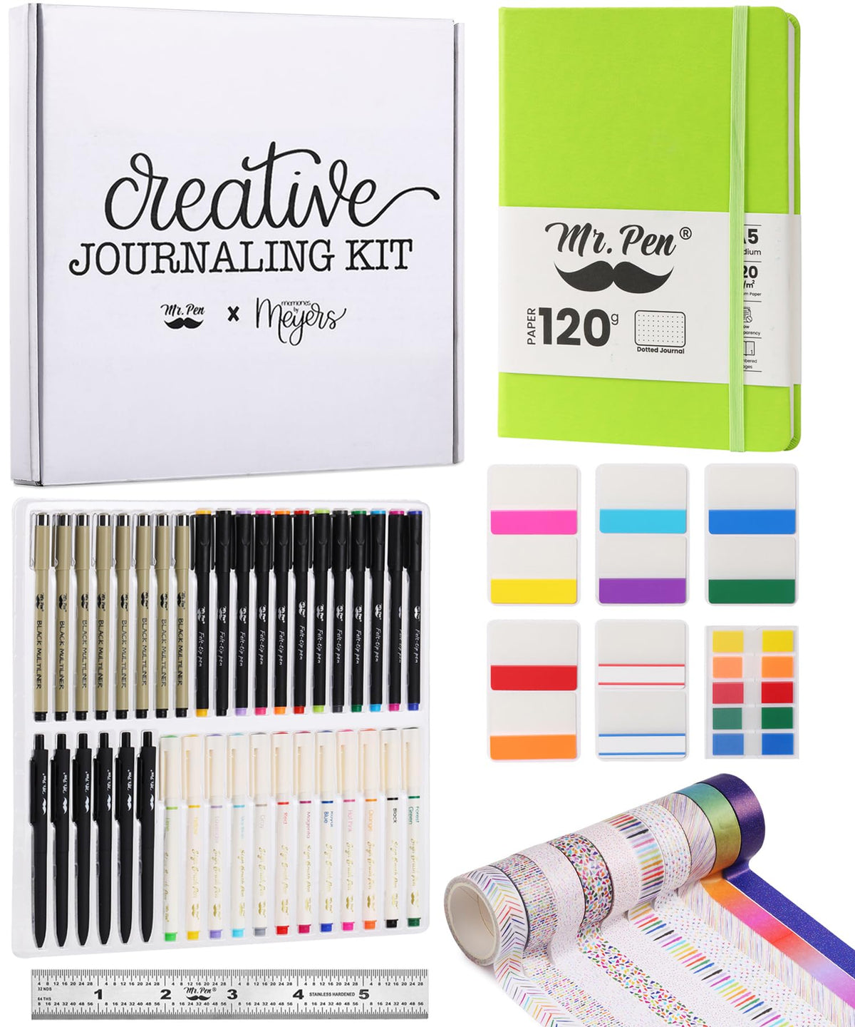 Mr. Pen Creative Journaling Kit green journal for daily planning and creative layouts