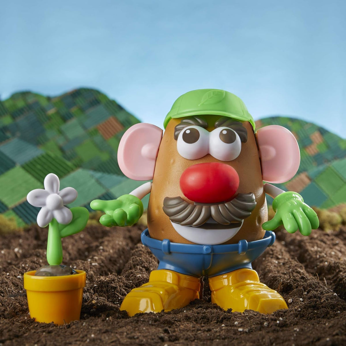 Close-up of plant-based plastic in Mr Potato Head Goes Green
