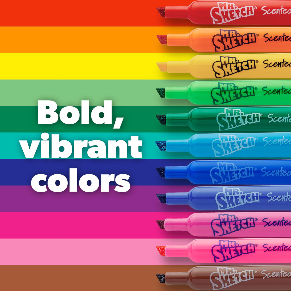 Mr. Sketch markers feature an easy-grip barrel for little hands