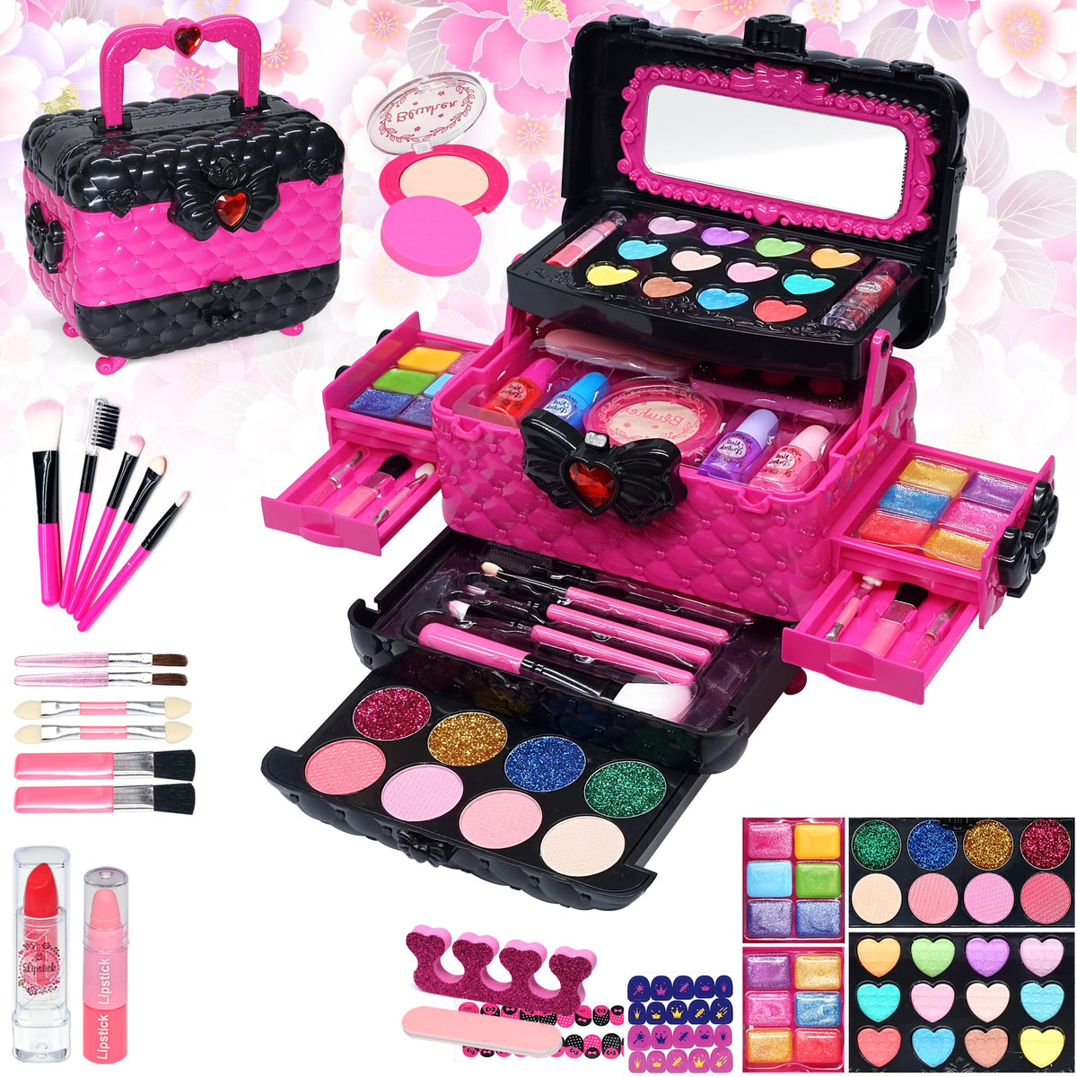 Mrabbitoo kids makeup rose packaging, ideal for gifting and imaginative play.
