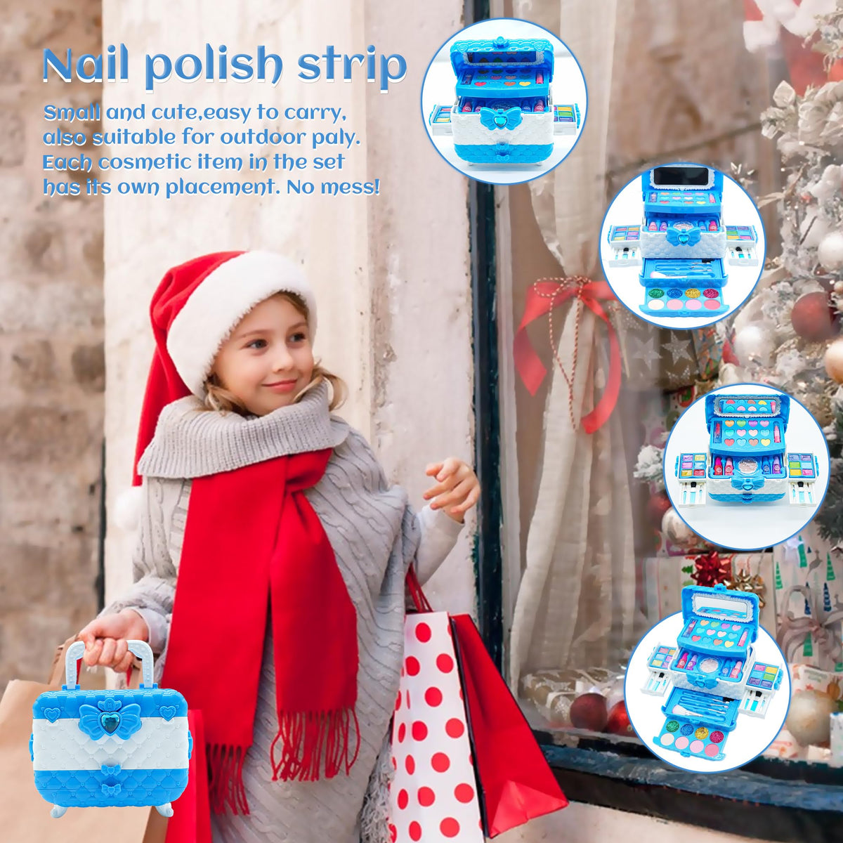 Mrabbitoo Nail Polish bottles provide safe, washable colors for little hands.
