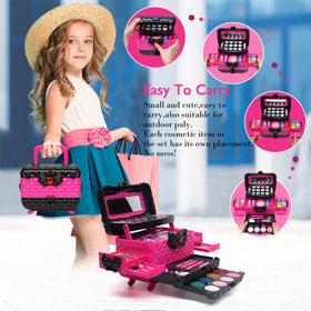 Mrabbitoo washable makeup set swatch, easy cleanup with soap and water.