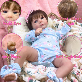 MRB Reborn doll face detail highlights wrinkles and 3D painting for realism