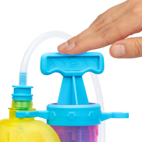 MRBEAST LAB pump the goo into the MrBeast figure for interactive action.