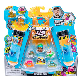 MRBEAST LAB Swarms Atomic Series test-tube explosion reveals four micro beasts for collection.