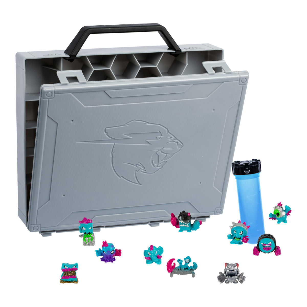 MRBEAST Lab Swarms collector case cover displaying 10 micro beasts for display and collection.