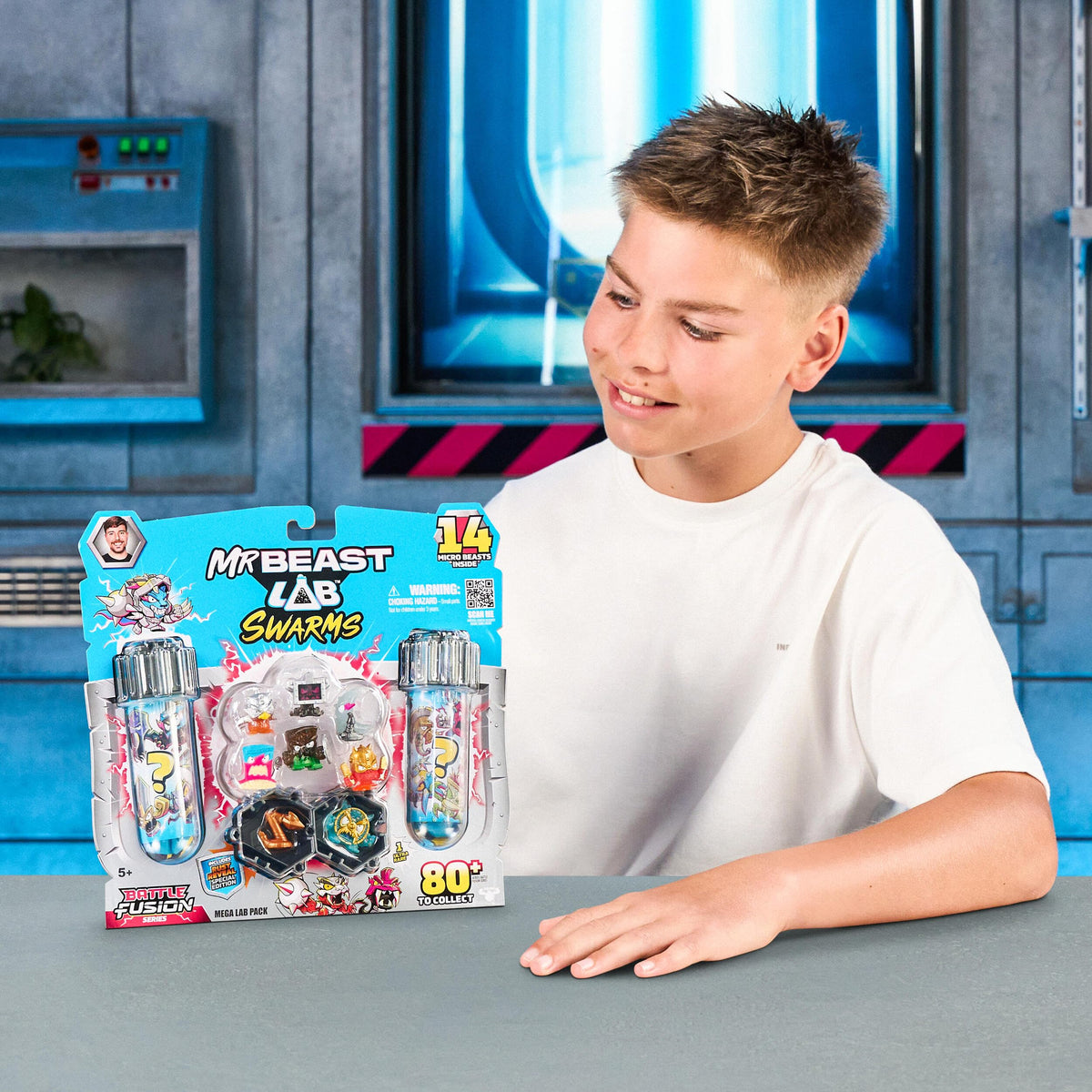 MrBeast Lab Swarms Fusion Caps for stacking and display