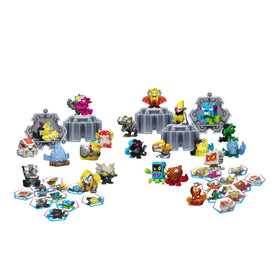 MRBEAST LAB Swarms S3 Fusion Chaos Pack inside view shows figures and fusion pods for display.