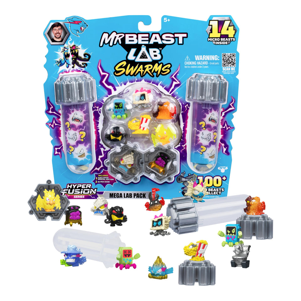 MRBEAST LAB Swarms Series 3 Hyper Fusion pack showing vibrant micro beasts for display.