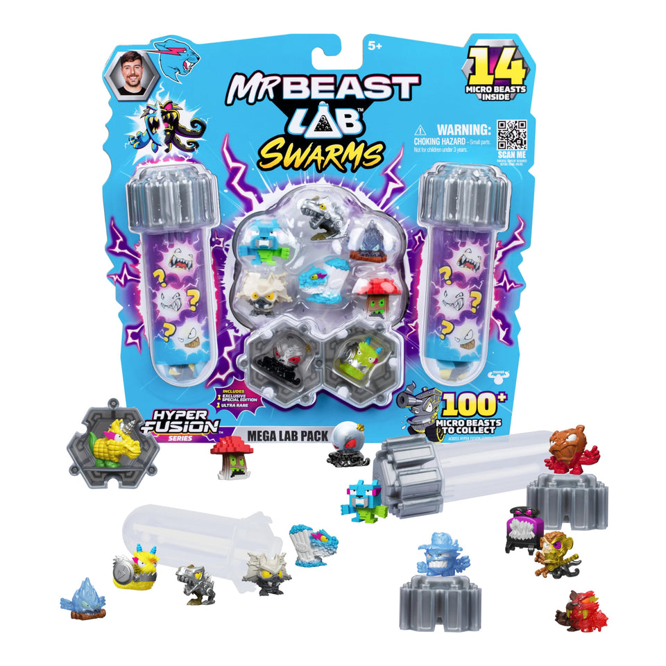 MRBEAST LAB Swarms Hyper Fusion pack with 14 micro beasts for a colorful display