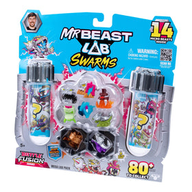 MRBEAST LAB Stickers and Fusion Caps enable easy display and stacking.