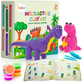 Mr.Klay air dry clay kit with twenty jars encourages fine motor skills during sculpting