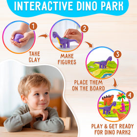 Mr.Klay dinosaur scene board helps kids plan and assemble displays