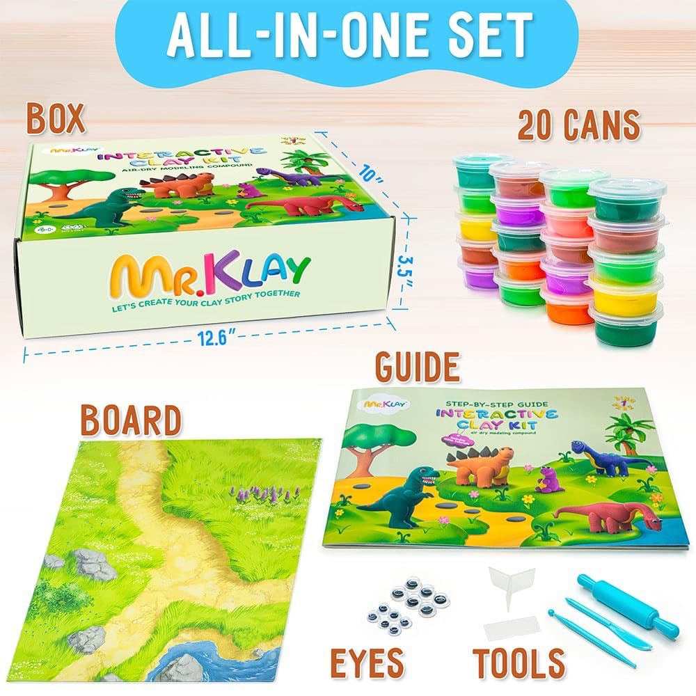 Mr.Klay tools enhance precision for kids during dinosaur creations