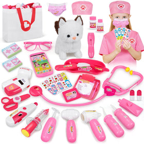 MR.TN 33Pcs Pet Doctor Kit cat toy for imaginative vet play