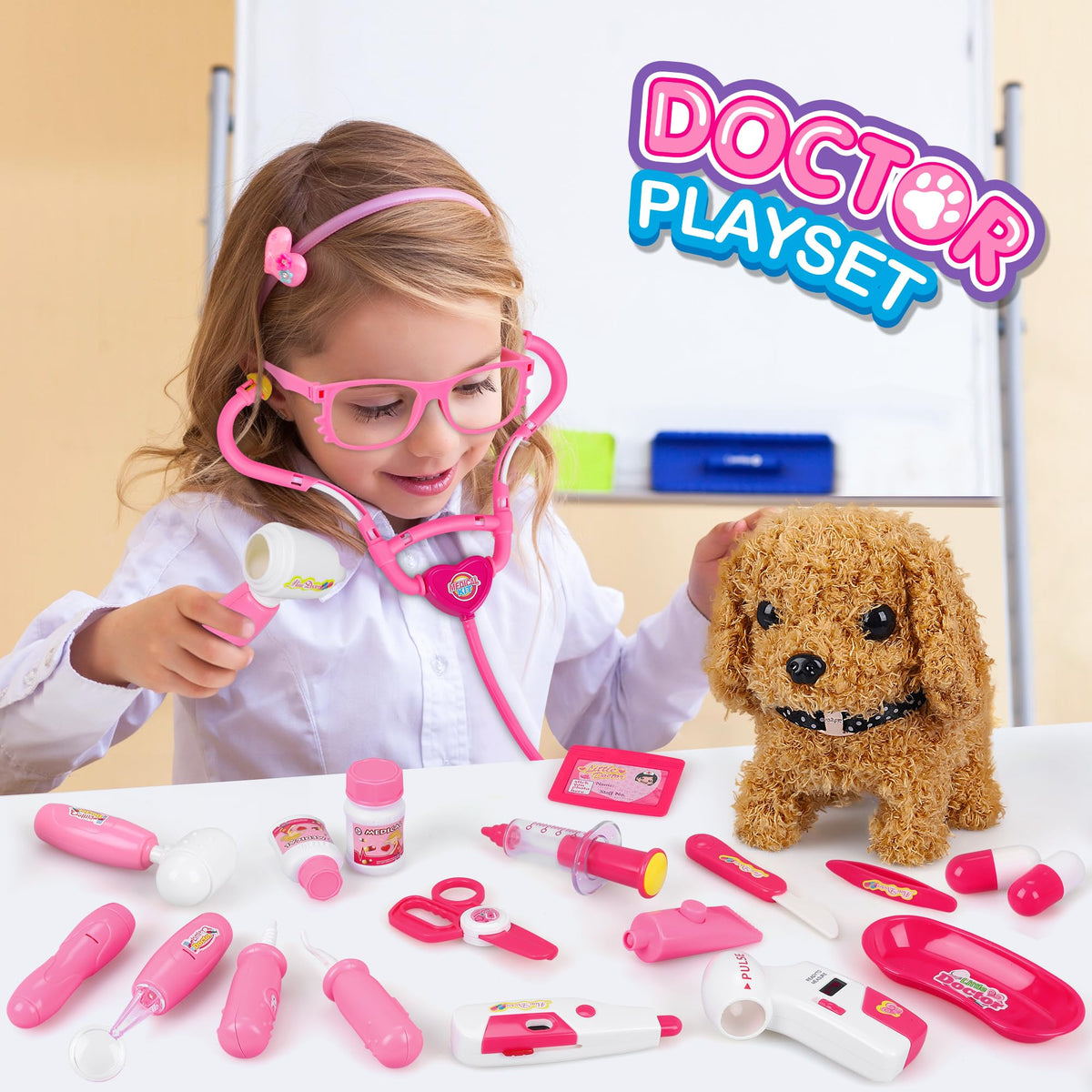 MR.TN Pet Doctor Kit flashlight toy adds practical pretend tools to play