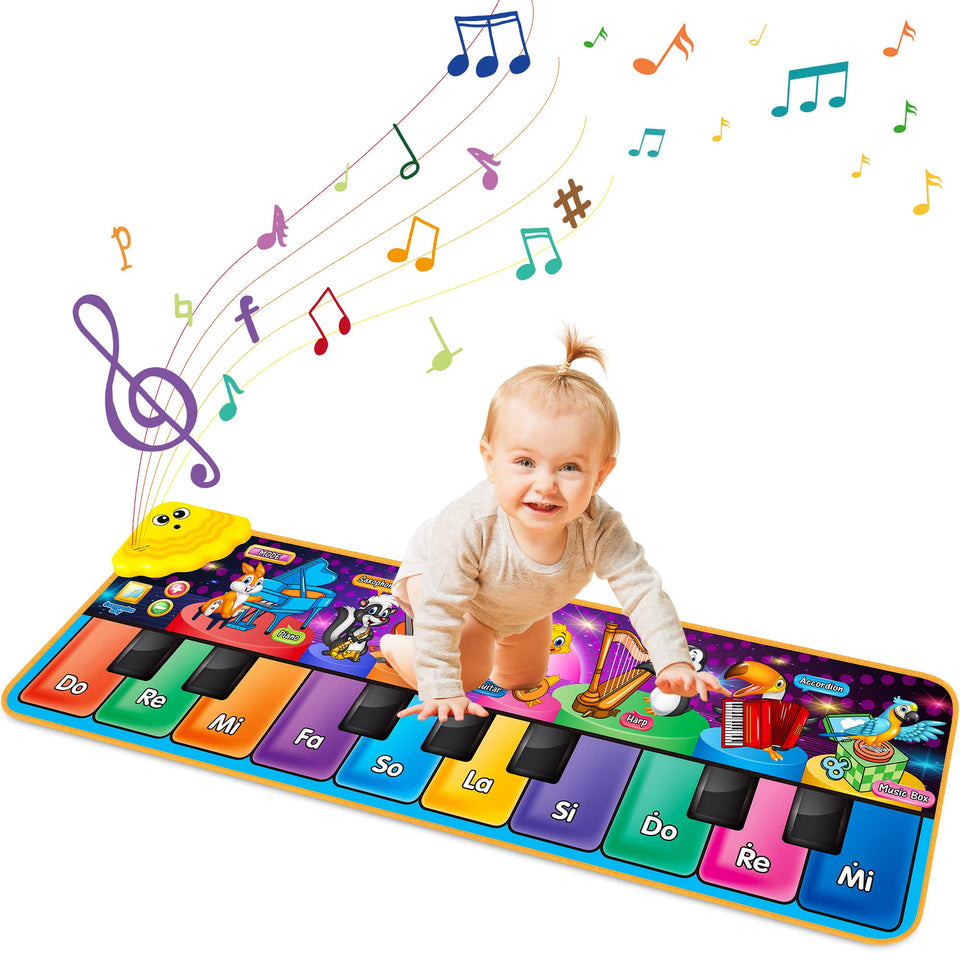 MR.TN Kids musical piano mat with colorful keys for early learning.