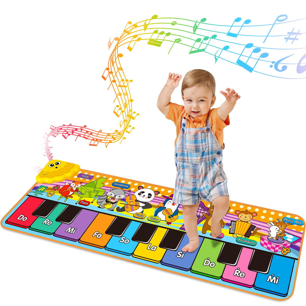 MR.TN Kids Musical Piano Mat buttons boost coordination during sound exploration