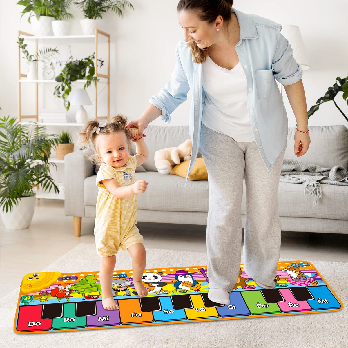 MR.TN Kids Musical Piano Mat durable fabric is easy to wipe clean