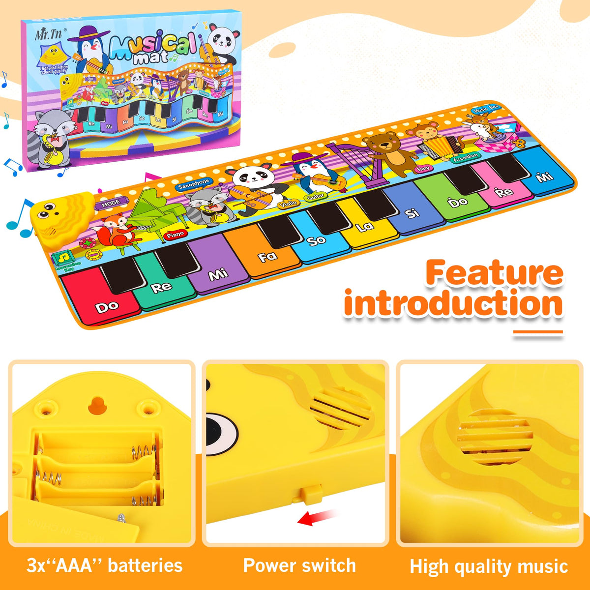 MR.TN Kids Musical Piano Mat melodies spark listening skills and curiosity