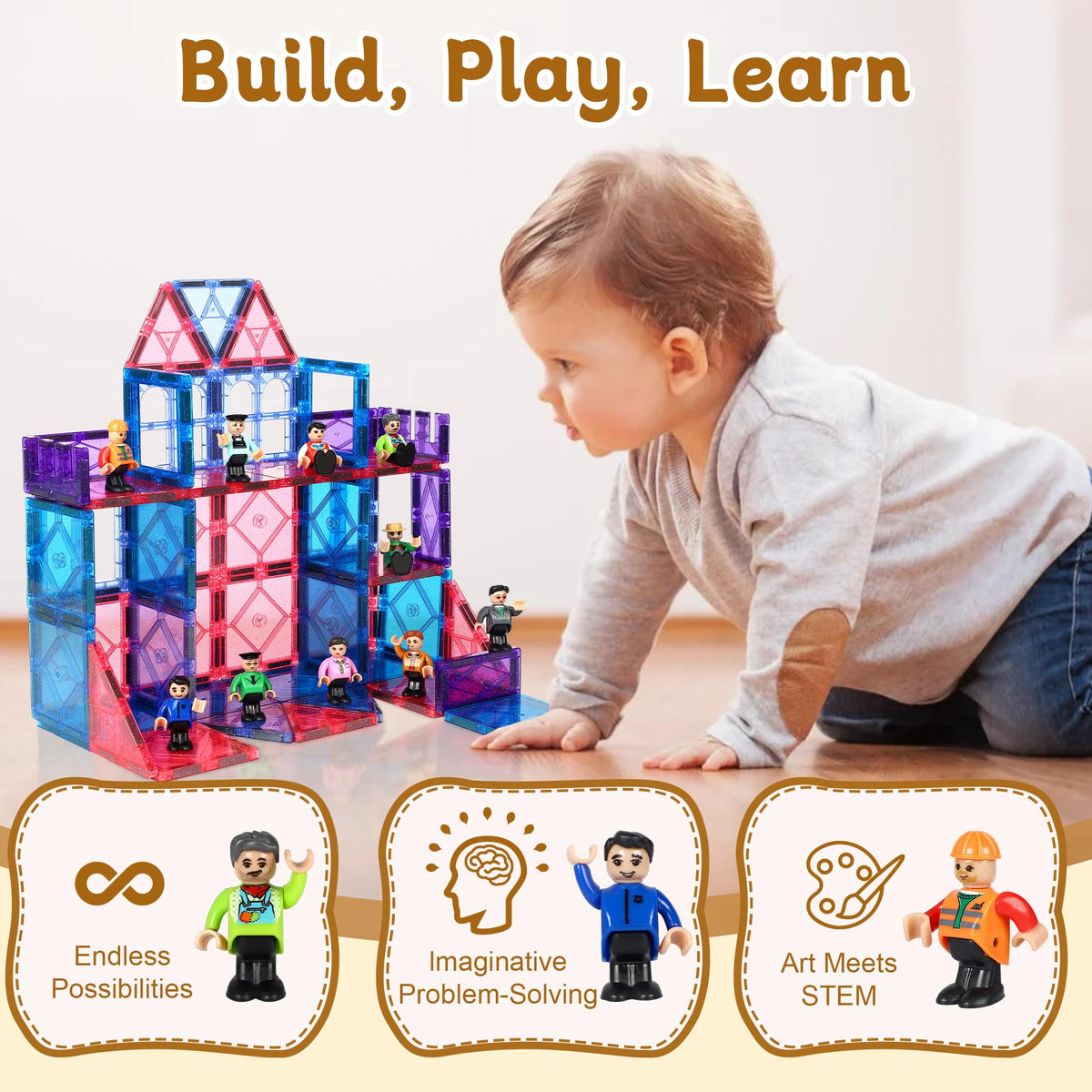Kids build, stack, and explore geometry with magnetic polarities.