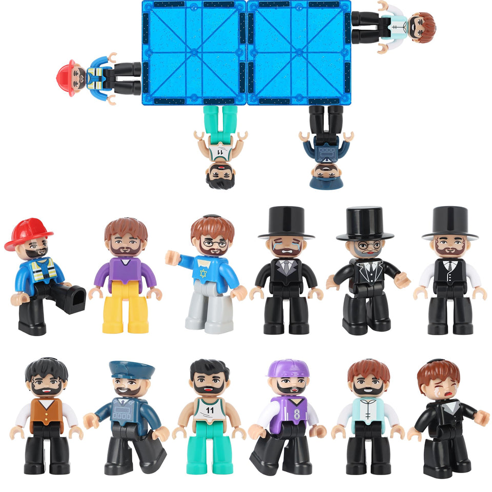 Mruikeny large magnetic people figures set for creative play with 3-inch height