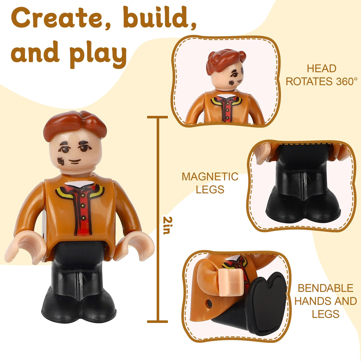 Mruikeny magnetic people playset compatible with tiles for bigger builds.