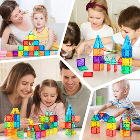 Mruikeny magnetic tiles idea booklet provides build prompts
