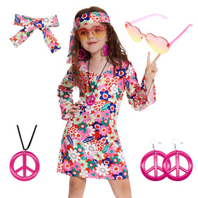 MRYUWB peace sign necklace adds sweet retro charm for kids' costumes.