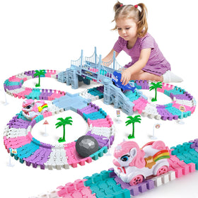 M SANMERSEN 194-piece race car track set for creative play