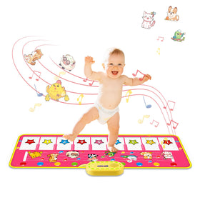 M SANMERSEN Floor Piano Mat with 8 keys invites toddlers to explore music and movement.