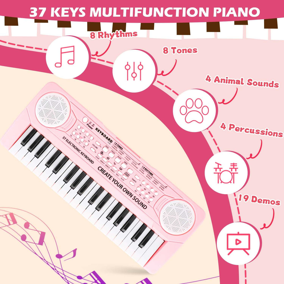 M SANMERSEN keyboard with microphone for singing along