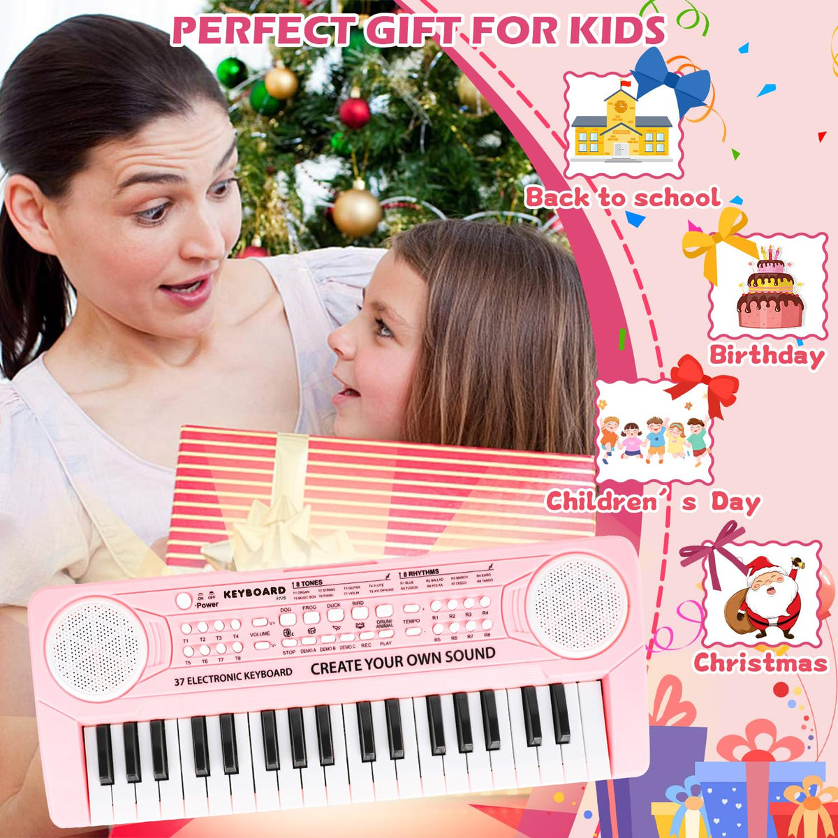 M SANMERSEN keyboard with recording and playback feature
