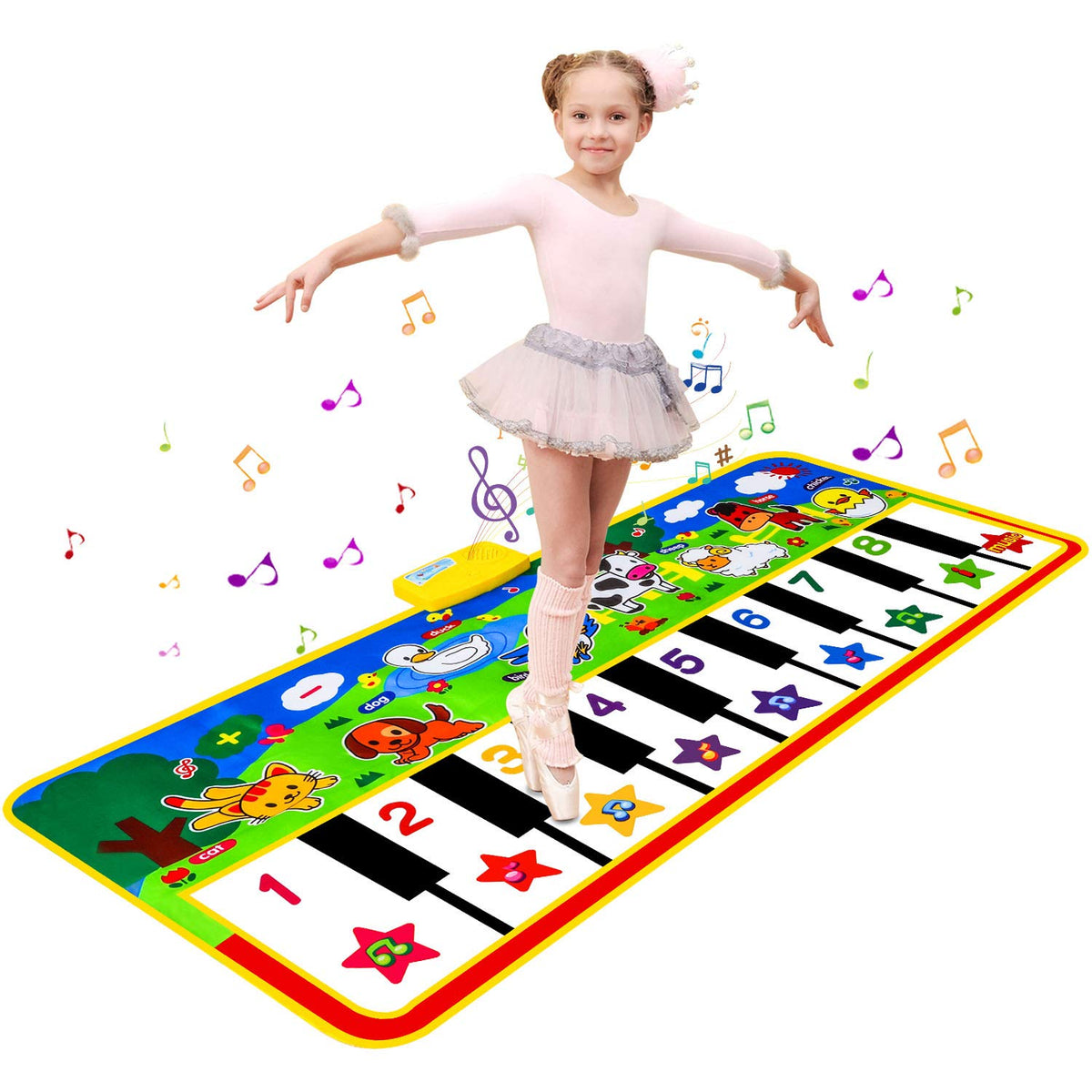 M SANMERSEN Piano Mat full view with large play area for kids.