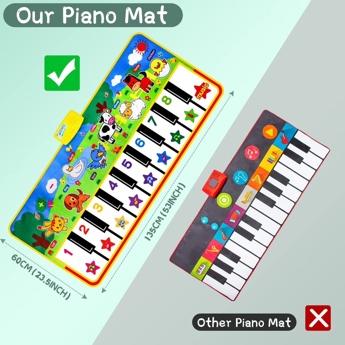 M SANMERSEN Piano Mat foldable design for easy storage.