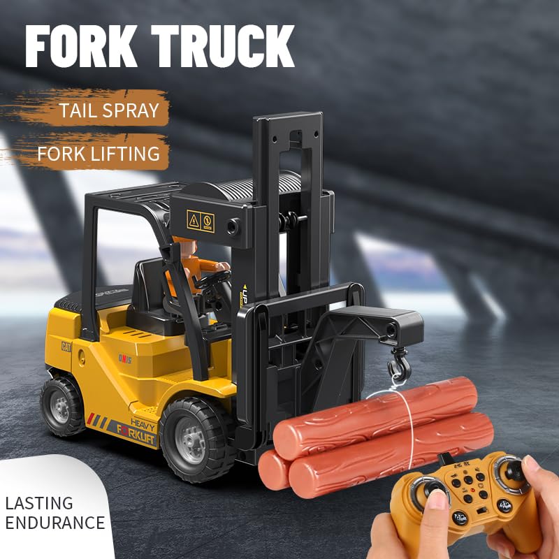 Mscredse forklift emits water mist and lights to heighten immersion.