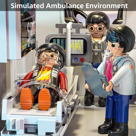 MSKOLER ambulance toy includes driver and riders for pretend rescue.